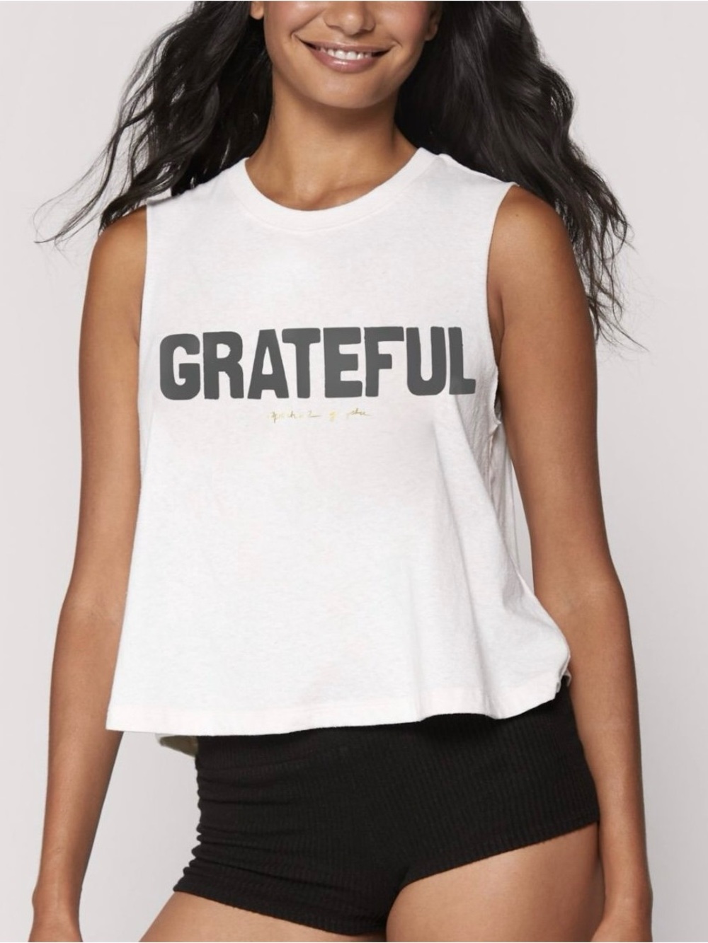 NWT SPIRITUAL GANGSTER Grateful Crop Relaxed Tank Top White XL Comfy Active - Picture 5 of 10